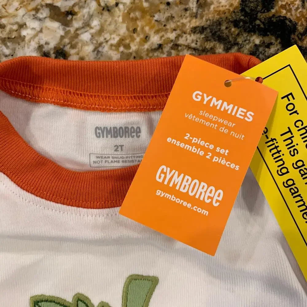 **NWT Gymboree Boys Orange & Ivory Lil' Pumpkin Cotton 2-Piece Pajamas